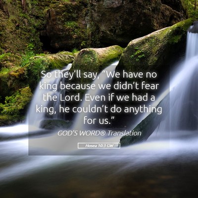Picture 05 - Hosea 10:3 GW - So they’ll say, “We have no king because we - Bible Verse Picture