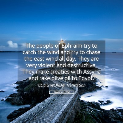 Picture 05 - Hosea 12:1 GW - The people of Ephraim try to catch the wind and - Bible Verse Picture