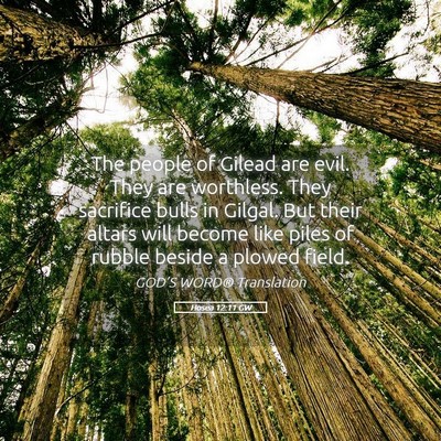 Picture 05 - Hosea 12:11 GW - The people of Gilead are evil. They are - Bible Verse Picture