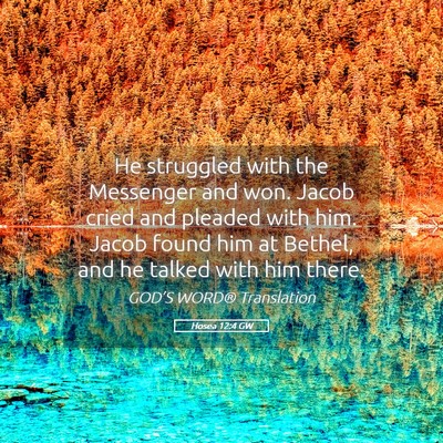 Picture 05 - Hosea 12:4 GW - He struggled with the Messenger and won. Jacob - Bible Verse Picture