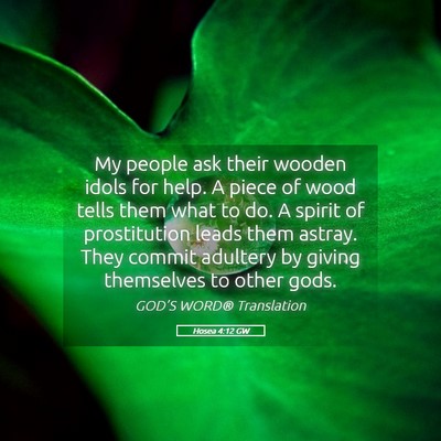 Picture 05 - Hosea 4:12 GW - My people ask their wooden idols for help. A - Bible Verse Picture