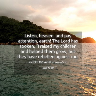 Picture 05 - Isaiah 1:2 GW - Listen, heaven, and pay attention, earth! The - Bible Verse Picture