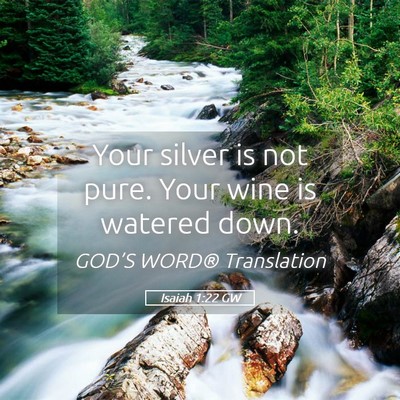 Picture 05 - Isaiah 1:22 GW - Your silver is not pure. Your wine is watered - Bible Verse Picture