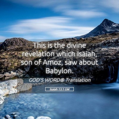 Picture 05 - Isaiah 13:1 GW - This is the divine revelation which Isaiah, son - Bible Verse Picture