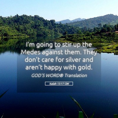 Picture 05 - Isaiah 13:17 GW - I’m going to stir up the Medes against them. - Bible Verse Picture