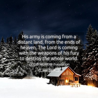 Picture 05 - Isaiah 13:5 GW - His army is coming from a distant land, from the - Bible Verse Picture
