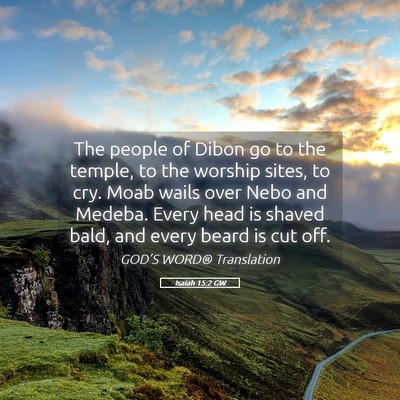 Picture 05 - Isaiah 15:2 GW - The people of Dibon go to the temple, to the - Bible Verse Picture
