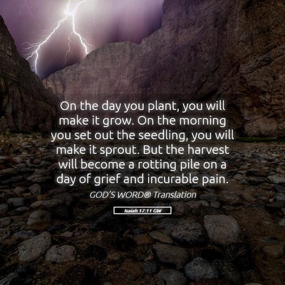Picture 05 - Isaiah 17:11 GW - On the day you plant, you will make it grow. On - Bible Verse Picture