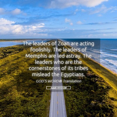Picture 05 - Isaiah 19:13 GW - The leaders of Zoan are acting foolishly. The - Bible Verse Picture