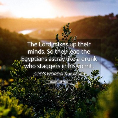 Picture 05 - Isaiah 19:14 GW - The Lord mixes up their minds. So they lead the - Bible Verse Picture