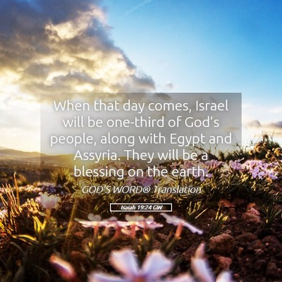 Picture 05 - Isaiah 19:24 GW - When that day comes, Israel will be one-third of - Bible Verse Picture