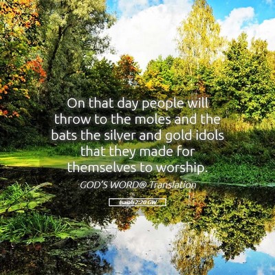 Picture 05 - Isaiah 2:20 GW - On that day people will throw to the moles and - Bible Verse Picture
