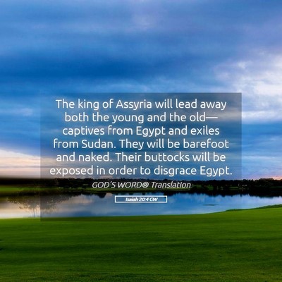 Picture 05 - Isaiah 20:4 GW - The king of Assyria will lead away both the young - Bible Verse Picture