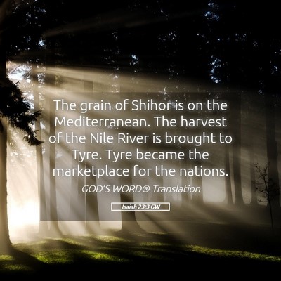 Picture 05 - Isaiah 23:3 GW - The grain of Shihor is on the Mediterranean. The - Bible Verse Picture