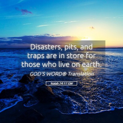 Picture 05 - Isaiah 24:17 GW - Disasters, pits, and traps are in store for those - Bible Verse Picture
