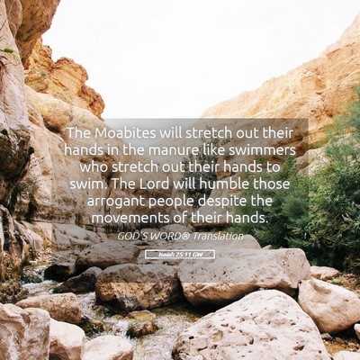 Picture 05 - Isaiah 25:11 GW - The Moabites will stretch out their hands in the - Bible Verse Picture
