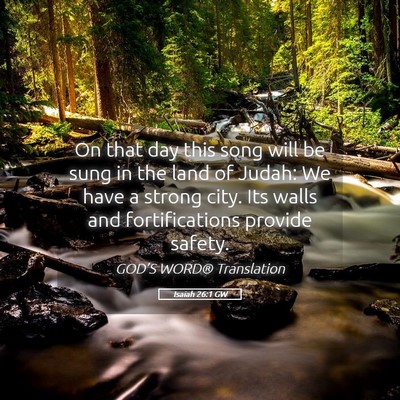 Picture 05 - Isaiah 26:1 GW - On that day this song will be sung in the land of - Bible Verse Picture