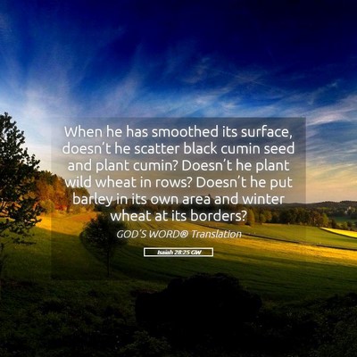 Picture 05 - Isaiah 28:25 GW - When he has smoothed its surface, doesn’t he - Bible Verse Picture