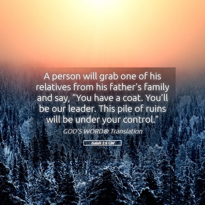 Picture 05 - Isaiah 3:6 GW - A person will grab one of his relatives from his - Bible Verse Picture