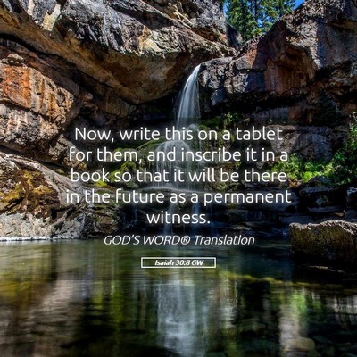 Picture 05 - Isaiah 30:8 GW - Now, write this on a tablet for them, and - Bible Verse Picture