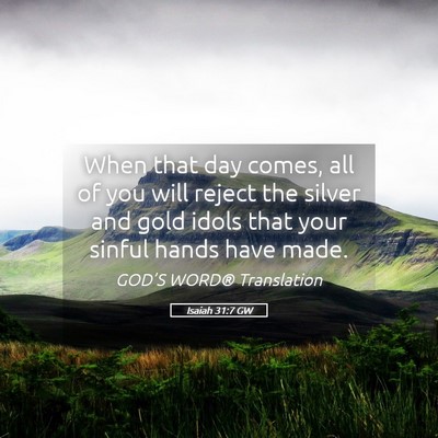 Picture 05 - Isaiah 31:7 GW - When that day comes, all of you will reject the - Bible Verse Picture