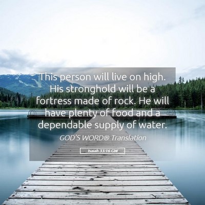 Picture 05 - Isaiah 33:16 GW - This person will live on high. His stronghold - Bible Verse Picture