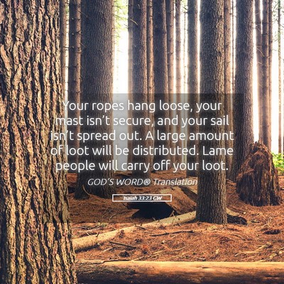 Picture 05 - Isaiah 33:23 GW - Your ropes hang loose, your mast isn’t secure, - Bible Verse Picture