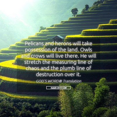 Picture 05 - Isaiah 34:11 GW - Pelicans and herons will take possession of the - Bible Verse Picture