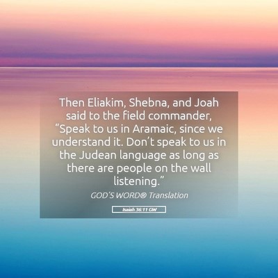 Picture 05 - Isaiah 36:11 GW - Then Eliakim, Shebna, and Joah said to the field - Bible Verse Picture