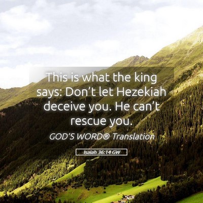 Picture 05 - Isaiah 36:14 GW - This is what the king says: Don’t let Hezekiah - Bible Verse Picture