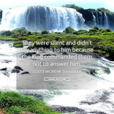 Picture 05 - Isaiah 36:21 GW - They were silent and didn’t say anything to him - Bible Verse Picture