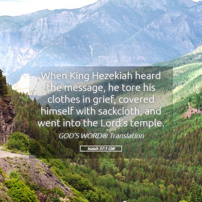 Picture 05 - Isaiah 37:1 GW - When King Hezekiah heard the message, he tore his - Bible Verse Picture