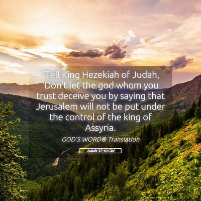 Picture 05 - Isaiah 37:10 GW - “Tell King Hezekiah of Judah, ‘Don’t let - Bible Verse Picture
