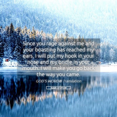 Picture 05 - Isaiah 37:29 GW - Since you rage against me and your boasting has - Bible Verse Picture