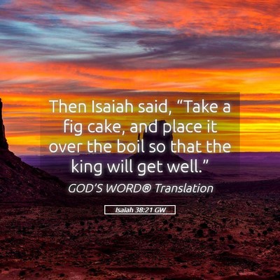 Picture 05 - Isaiah 38:21 GW - Then Isaiah said, “Take a fig cake, and place - Bible Verse Picture