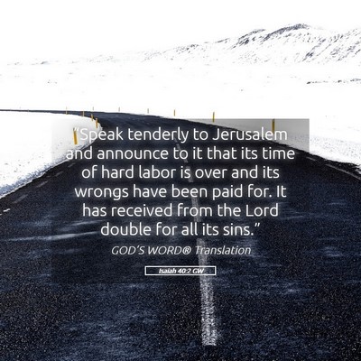 Picture 05 - Isaiah 40:2 GW - “Speak tenderly to Jerusalem and announce to it - Bible Verse Picture