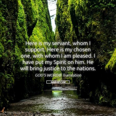 Picture 05 - Isaiah 42:1 GW - Here is my servant, whom I support. Here is my - Bible Verse Picture