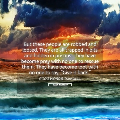 Picture 05 - Isaiah 42:22 GW - But these people are robbed and looted. They are - Bible Verse Picture
