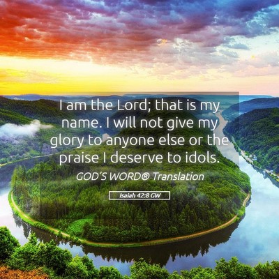 Picture 05 - Isaiah 42:8 GW - I am the Lord; that is my name. I will not give - Bible Verse Picture