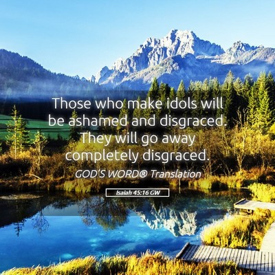 Picture 05 - Isaiah 45:16 GW - Those who make idols will be ashamed and - Bible Verse Picture