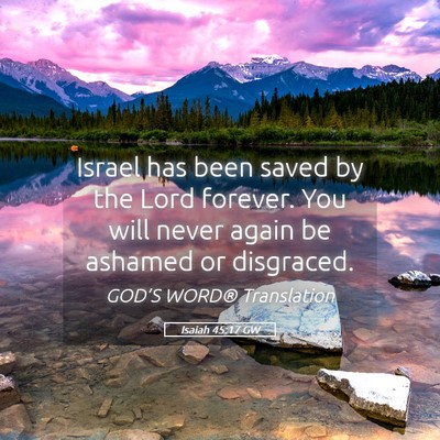 Picture 05 - Isaiah 45:17 GW - Israel has been saved by the Lord forever. You - Bible Verse Picture
