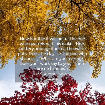 Picture 05 - Isaiah 45:9 GW - How horrible it will be for the one who quarrels - Bible Verse Picture