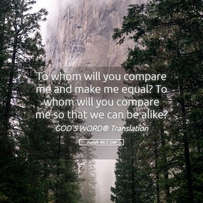 Picture 05 - Isaiah 46:5 GW - To whom will you compare me and make me equal? To - Bible Verse Picture