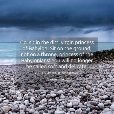 Picture 05 - Isaiah 47:1 GW - Go, sit in the dirt, virgin princess of Babylon! - Bible Verse Picture