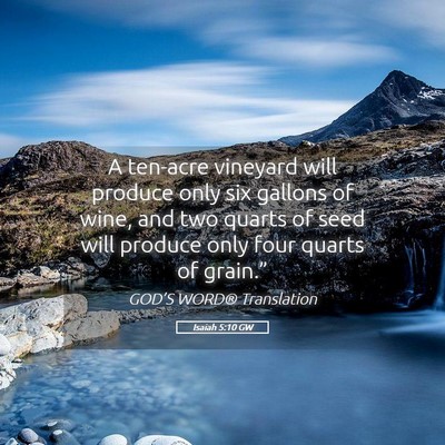 Picture 05 - Isaiah 5:10 GW - A ten-acre vineyard will produce only six gallons - Bible Verse Picture