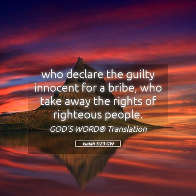 Picture 05 - Isaiah 5:23 GW - who declare the guilty innocent for a bribe, who - Bible Verse Picture