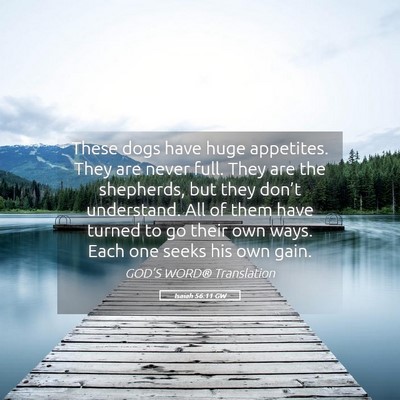 Picture 05 - Isaiah 56:11 GW - These dogs have huge appetites. They are never - Bible Verse Picture