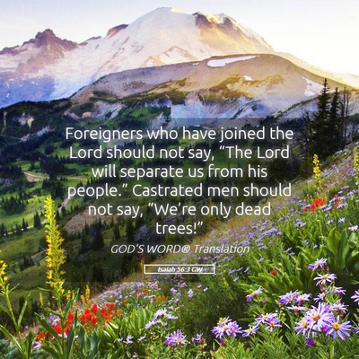 Picture 05 - Isaiah 56:3 GW - Foreigners who have joined the Lord should not - Bible Verse Picture