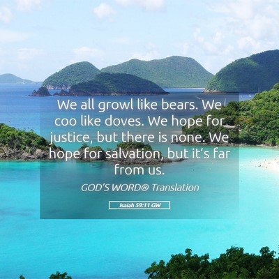 Picture 05 - Isaiah 59:11 GW - We all growl like bears. We coo like doves. We - Bible Verse Picture