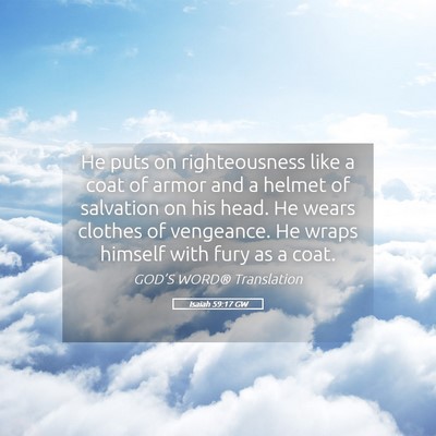 Picture 05 - Isaiah 59:17 GW - He puts on righteousness like a coat of armor and - Bible Verse Picture